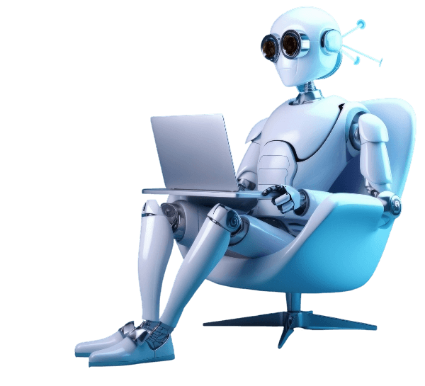 روبوت يعمل على حاسوب