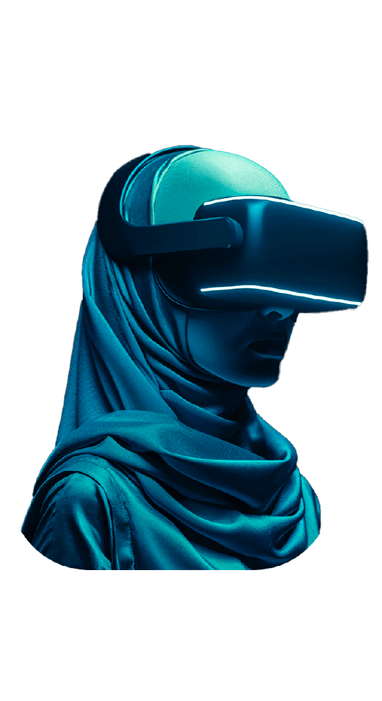 شخص يرتدي نظارة الواقع الافتراضي